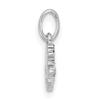 Sterling Silver RH-plated Multicolor Enamel Snowman Children's Pendant