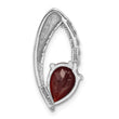 Sterling Silver Rhodium-plated Garnet and CZ Chain Slide - Birthstone Company