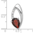 Sterling Silver Rhodium-plated Garnet and CZ Chain Slide - Birthstone Company