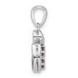Sterling Silver Rhodium-plated Garnet and CZ Swirl Pendant - Birthstone Company