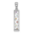 Sterling Silver Rhodium-plated Rainbow Multi Gemstone Pendant