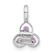 Sterling Silver Rhodium-plated Amethyst Pendant