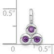 Sterling Silver Rhodium-plated Amethyst Pendant