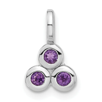 Sterling Silver Rhodium-plated Amethyst Pendant