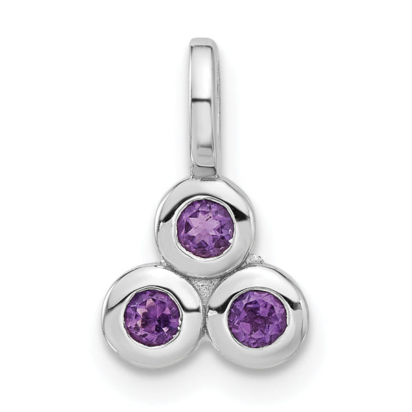Sterling Silver Rhodium-plated Amethyst Pendant