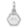 Sterling Silver Rh-plated Polished Solitaire Sky Blue Topaz Charm Pendant