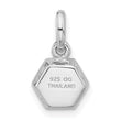 Sterling Silver Rhodium-plated Polished Solitaire Citrine Charm Pendant