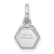 Sterling Silver Rhodium-plated Polished Solitaire Garnet Charm Pendant
