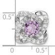 Sterling Silver Rhodium-plated Polished Amethyst/CZ Chain Slide Pendant