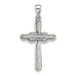 Sterling Silver Rhodium-plated Peridot Infinity Cross Pendant