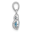 Sterling Silver Rhodium-plated Polished Swiss Blue Topaz Pendant