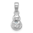 Sterling Silver Rhodium-plated Polished Swiss Blue Topaz Pendant
