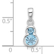 Sterling Silver Rhodium-plated Polished Swiss Blue Topaz Pendant