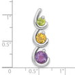 Sterling Silver Rhodium-plated Amethyst Citrine and Peridot Chain Slide