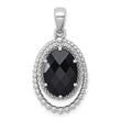 Cubic Oval Zirconia Pendant in Sterling Silver, 31mm