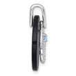 Hamsa Dangle Pendant in Sterling Silver with Onyx, 24mm, Topaz & Cubic Zirconia