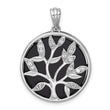 Tree of Life Pendant in Sterling Silver with Onyx & Cubic Zirconia, 30mm