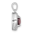 Sterling Silver Rhodium-plated Polished Checker-cut Round Garnet and White Topaz Circle Pendant - Birthstone Company