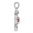 Sterling Silver Rhodium-plated Polished Garnet Open Heart Pendant - Birthstone Company