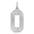 Sterling Silver/Rhodium-plated Satin Number 0 Charm