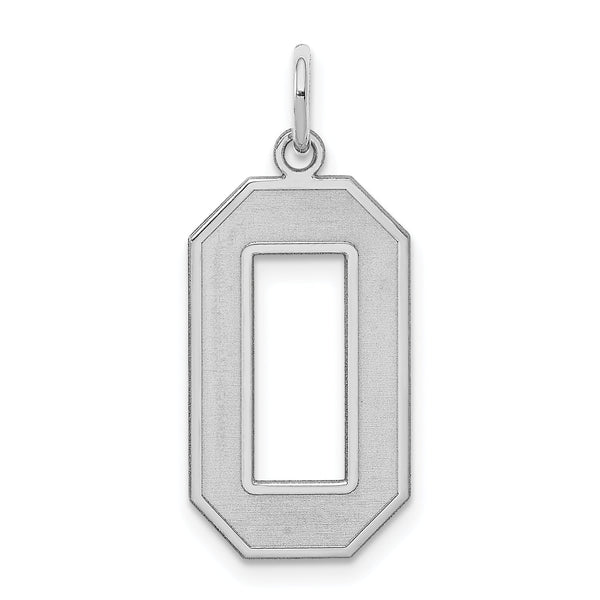 Sterling Silver/Rhodium-plated Satin Number 0 Charm