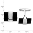 Men's Black Onyx Cuff Links in Sterling Silver