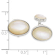 Polished Sterling Silver Mother of Pearl Cuff Links