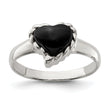 Sterling Silver Onyx Heart Ring