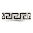 Sterling Silver Antiqued Greek Key Ring - Birthstone Company