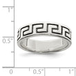 Sterling Silver Antiqued Greek Key Ring - Birthstone Company