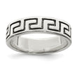 Sterling Silver Antiqued Greek Key Ring - Birthstone Company