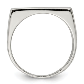 Sterling Silver 9x19mm Closed Back Signet Ring - Birthstone Company