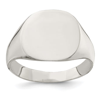 Sterling Silver 14x15mm Closed Back Signet Ring - Birthstone Company