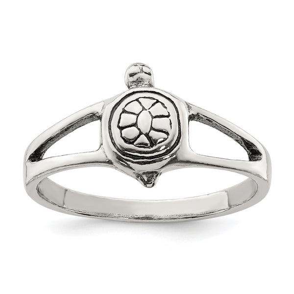 Sterling Silver Solid Turtle Ring