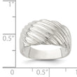 Sterling Silver Solid Fancy Ribbed Ring