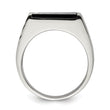 Sterling Silver Rhodium-plated Men's Onyx Ring