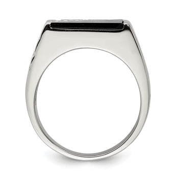 Men's Onyx Ring in Sterling Silver, Size 11