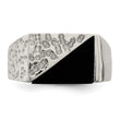 Men's Onyx Ring in Sterling Silver, Size 11