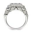 Sterling Silver Rhodium-plated Men's CZ Ring