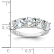 Sterling Silver Rhodium-plated CZ 5-Stone Ring - Birthstone Company