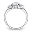 Sterling Silver Rhodium-plated 3 Stone CZ Ring
