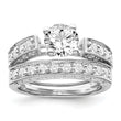 Sterling Silver Rhodium-plated 2-Piece CZ Wedding Set Ring