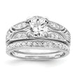 Sterling Silver Rhodium-plated 2-Piece CZ Wedding Set Ring