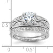 Sterling Silver Rhodium-plated 2-Piece CZ Wedding Set Ring