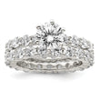 Sterling Silver Rhodium-plated CZ 2 Piece Wedding Set Ring