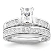Sterling Silver Rhodium-plated 2-Piece CZ Size 6 Wedding Set Ring