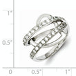 Sterling Silver CZ Captured Heart Ring