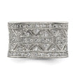 Sterling Silver Rhodium-plated Polished CZ Vintage Ring