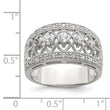 Sterling Silver Rhodium-plated Polished CZ Vintage Ring