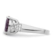 Sterling Silver Purple and Clear CZ Ring